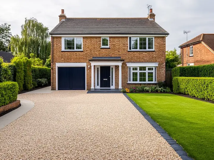 New resin-bound driveway after installation